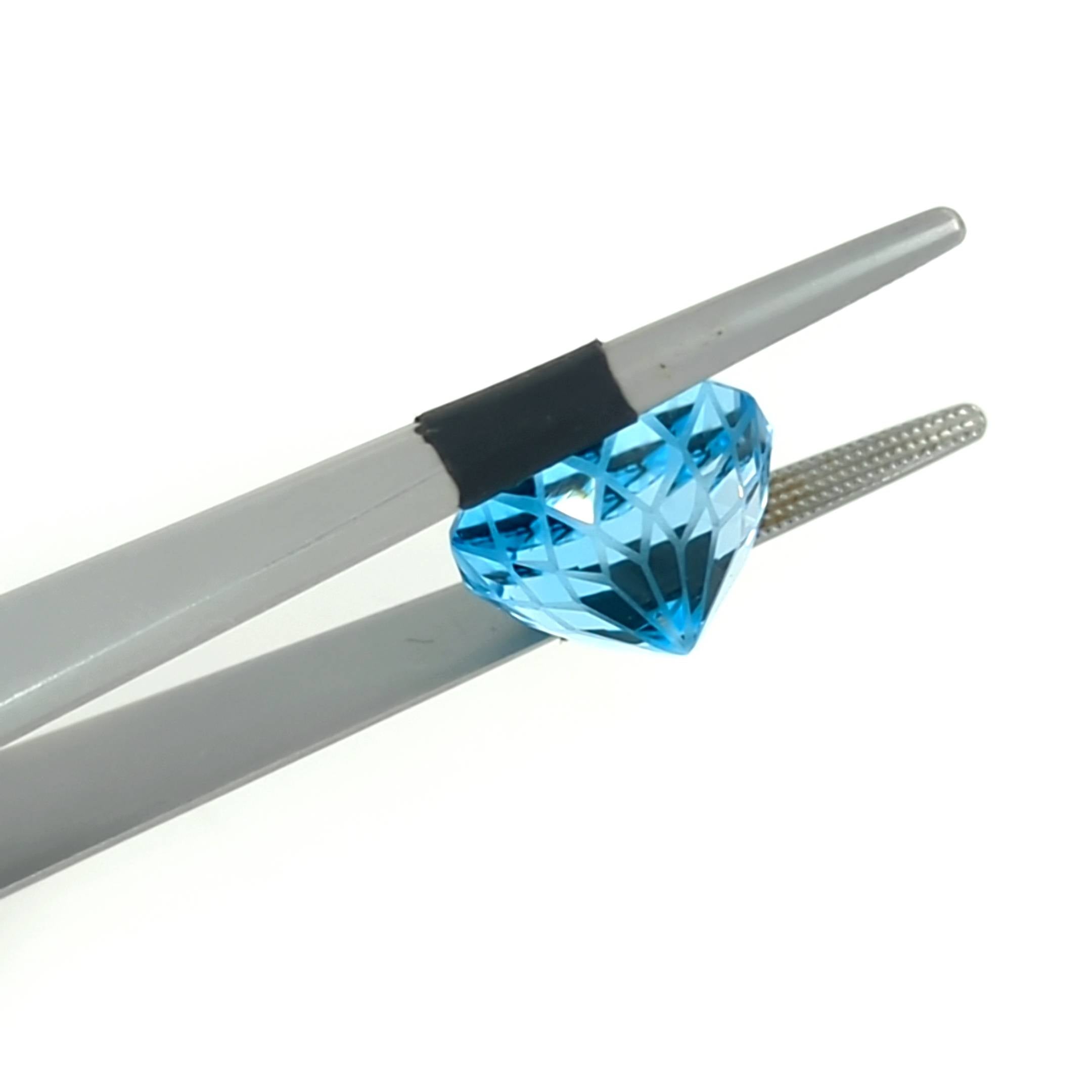 13.35ct Modified Round Precision Cut Blue Topaz