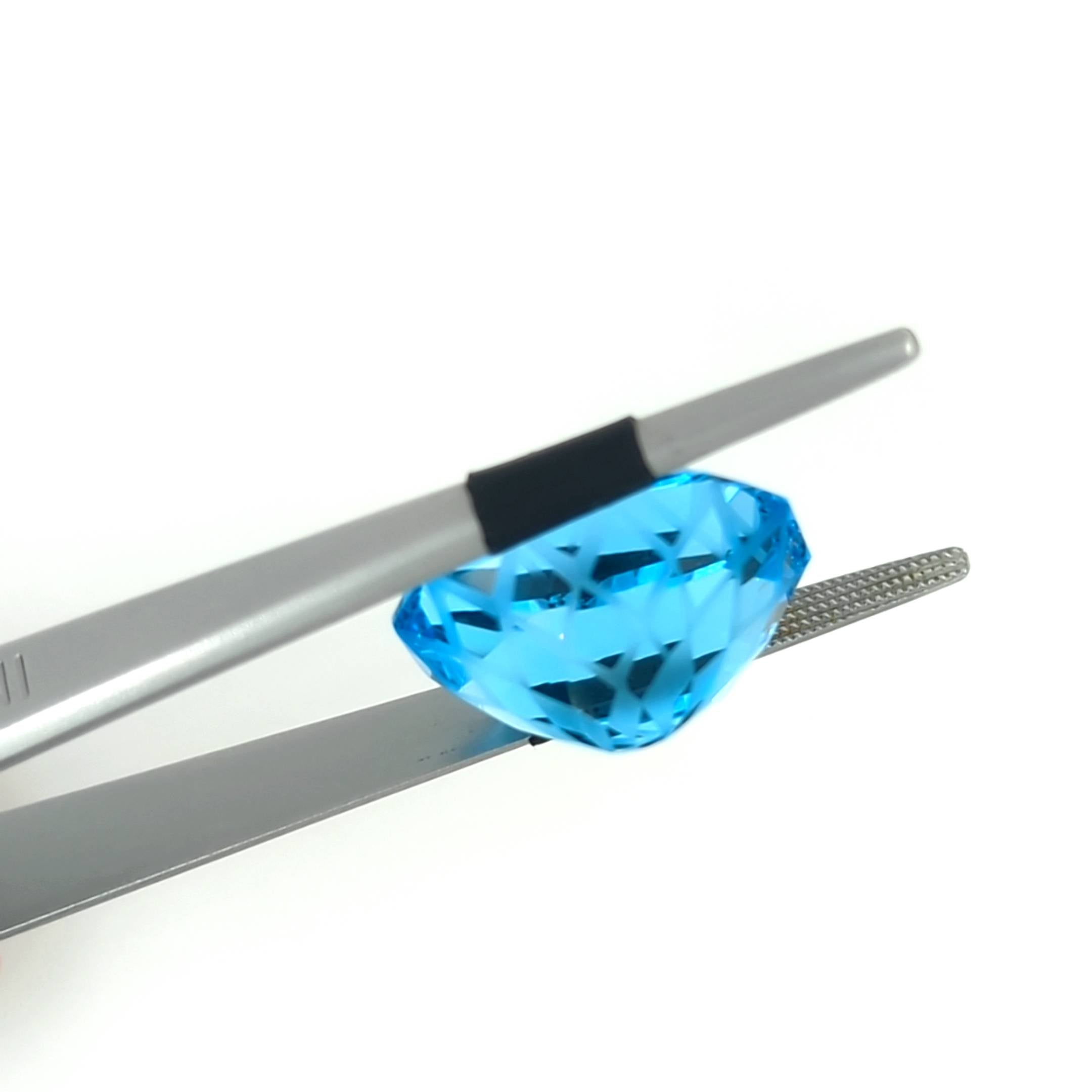 21.26ct Precision Cut Blue Topaz