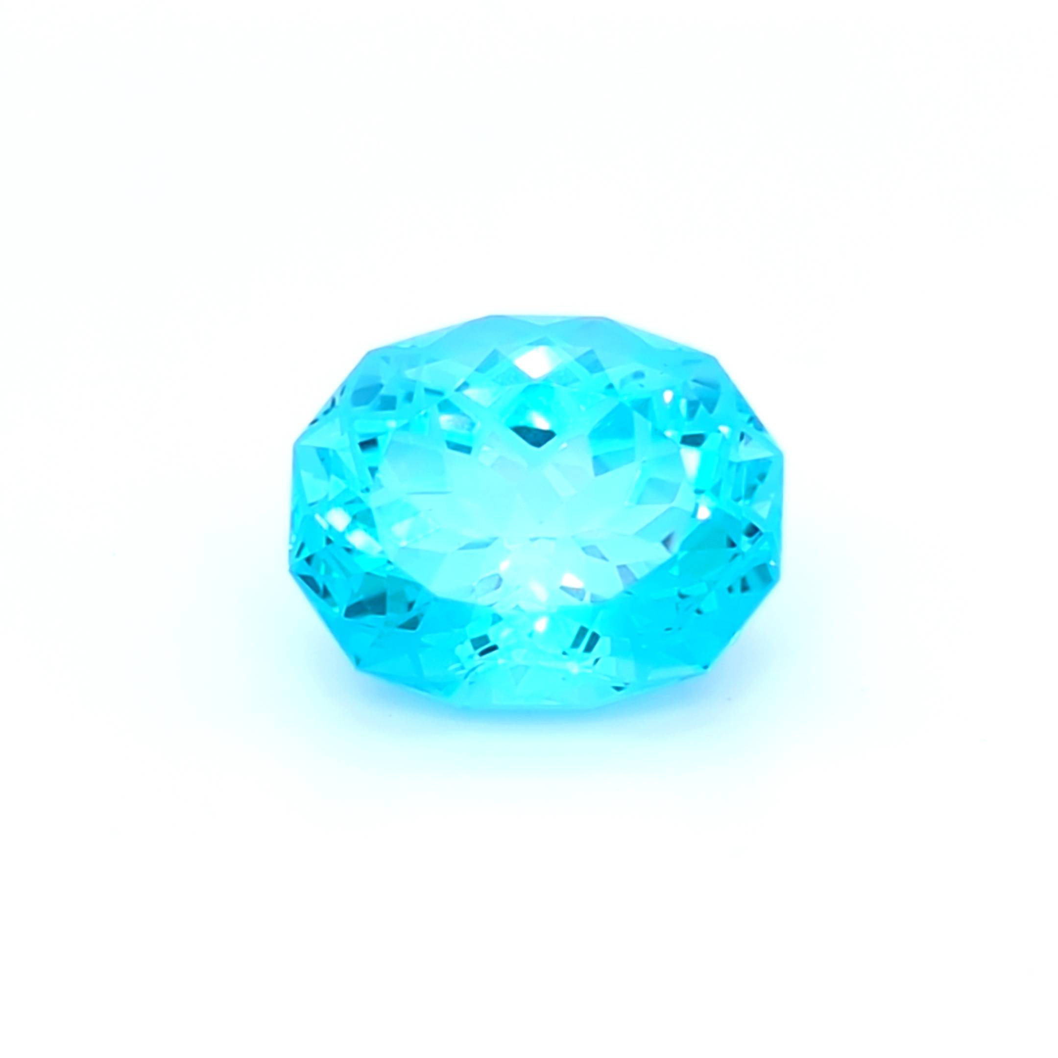 21.26ct Precision Cut Blue Topaz