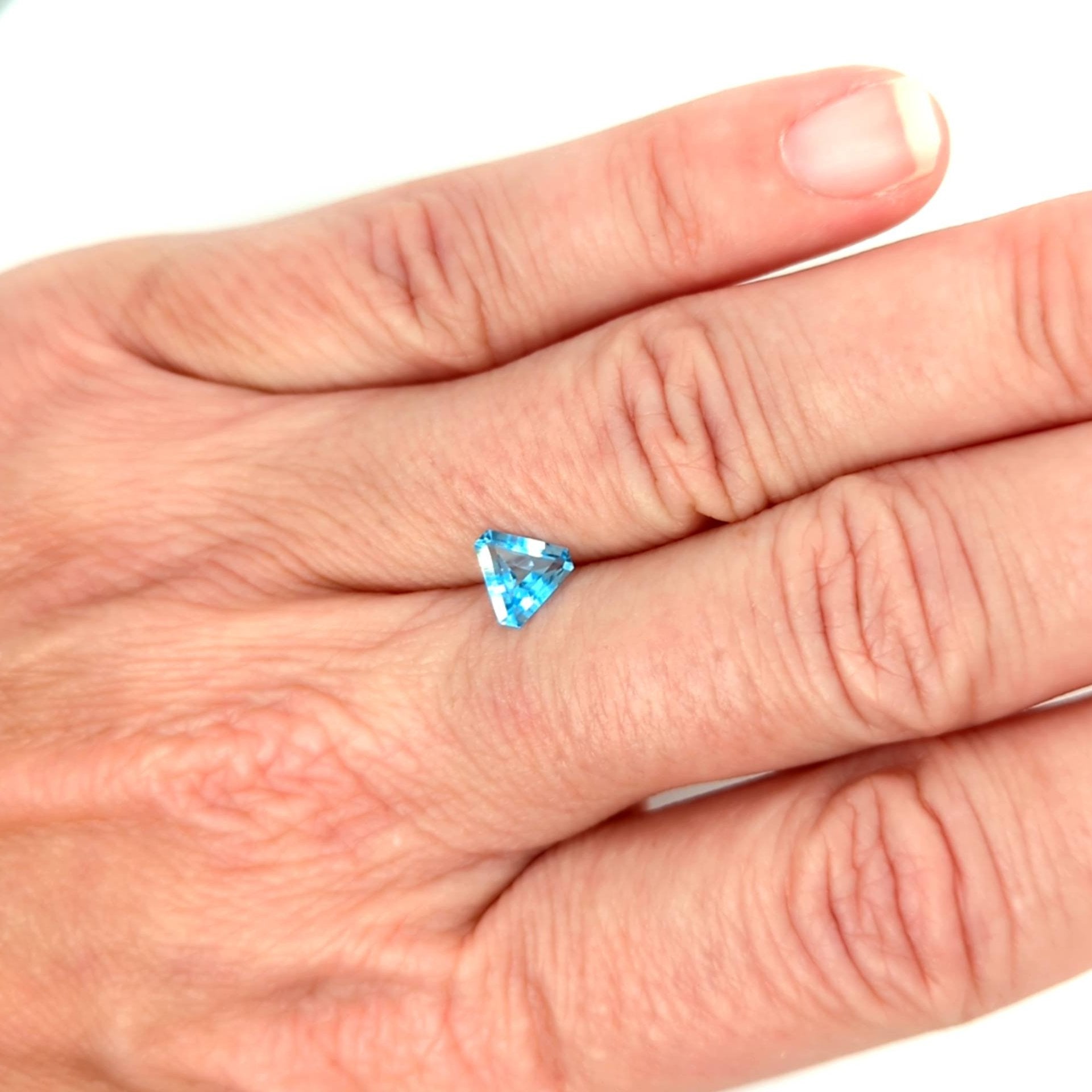 0.93ct Cut Corner Modified Triangle Blue Topaz Gemstone