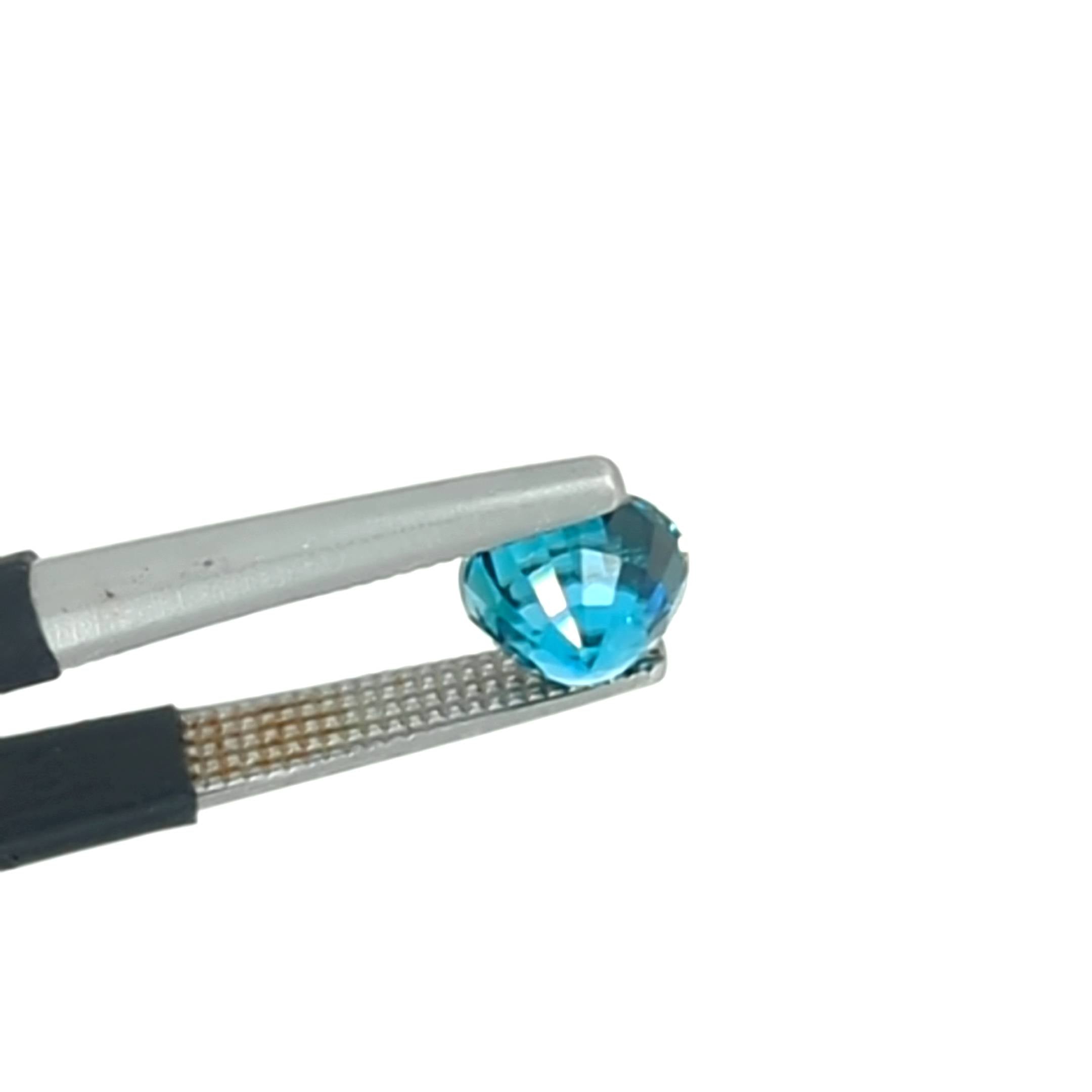 1.31ct Deep Blue Zircon Round Gemstone