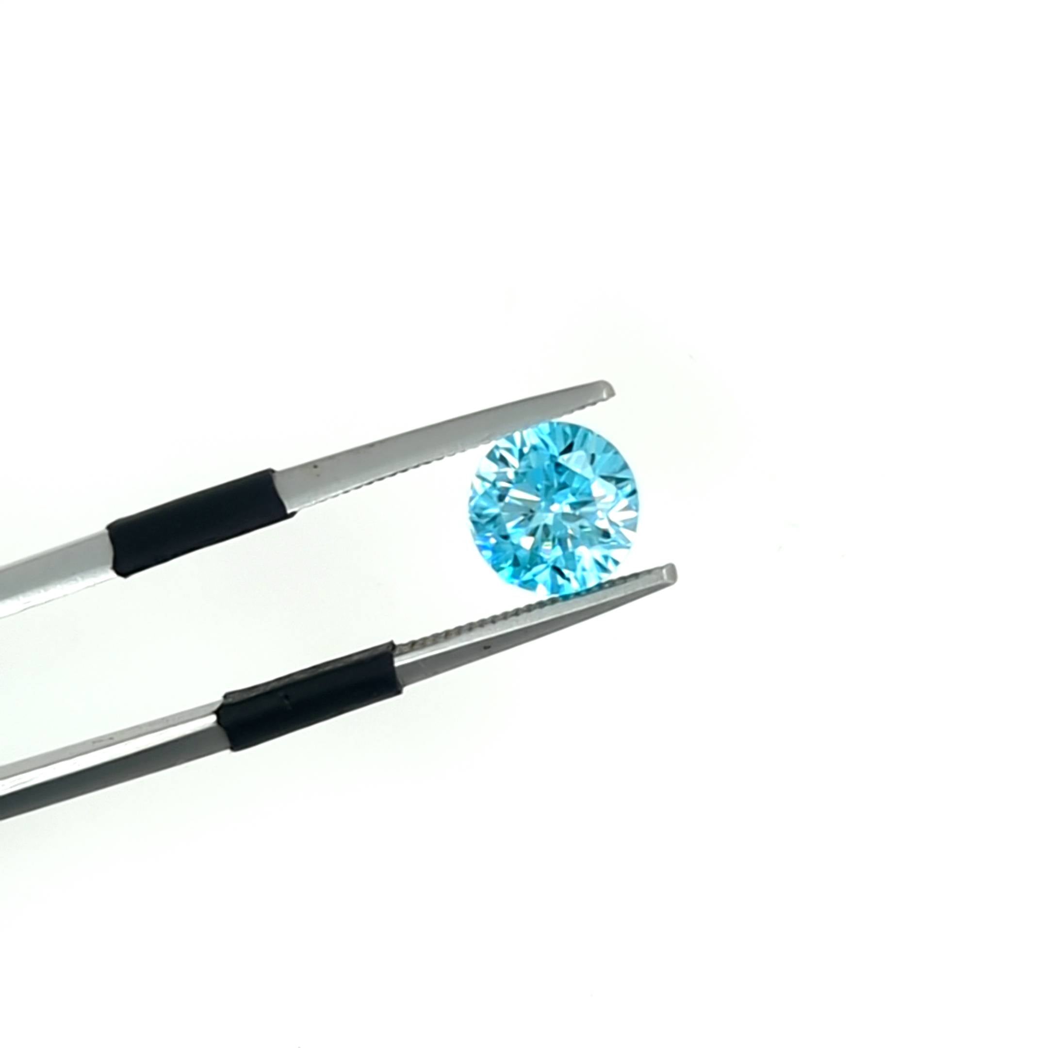 1.94ct Bright Blue Zircon Round Gemstone
