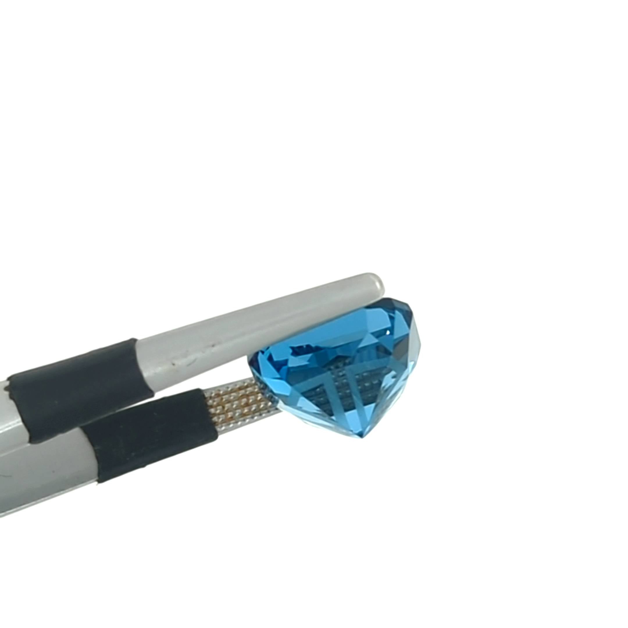 5.71ct Modified Cushion Precision Cut Blue Topaz Gemstone