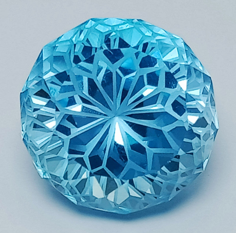 13.35ct Modified Round Precision Cut Blue Topaz