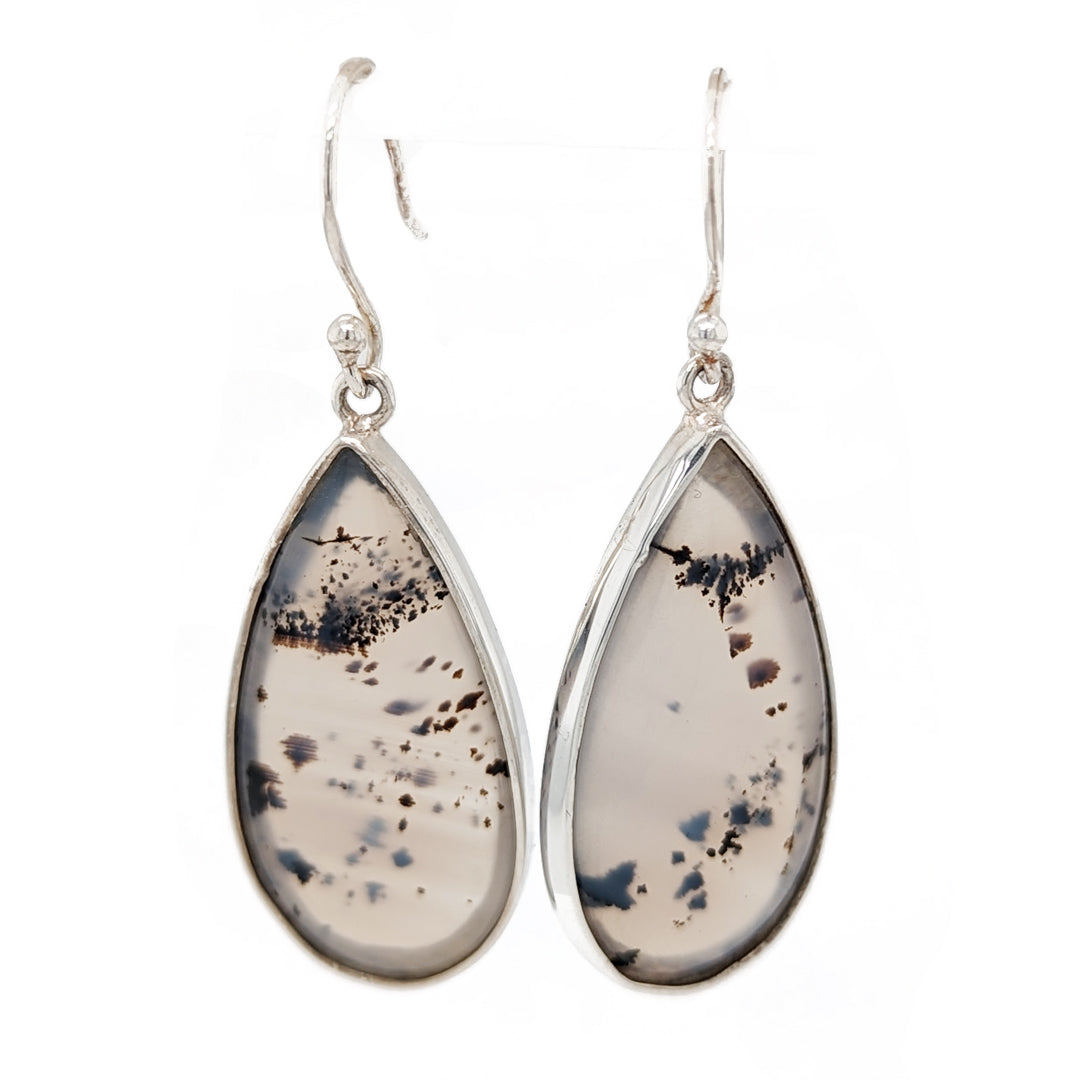 Montana Dendritic Agate Dangle Earrings in Sterling Silver