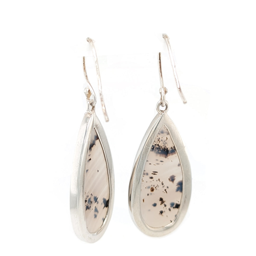 Montana Dendritic Agate Dangle Earrings in Sterling Silver
