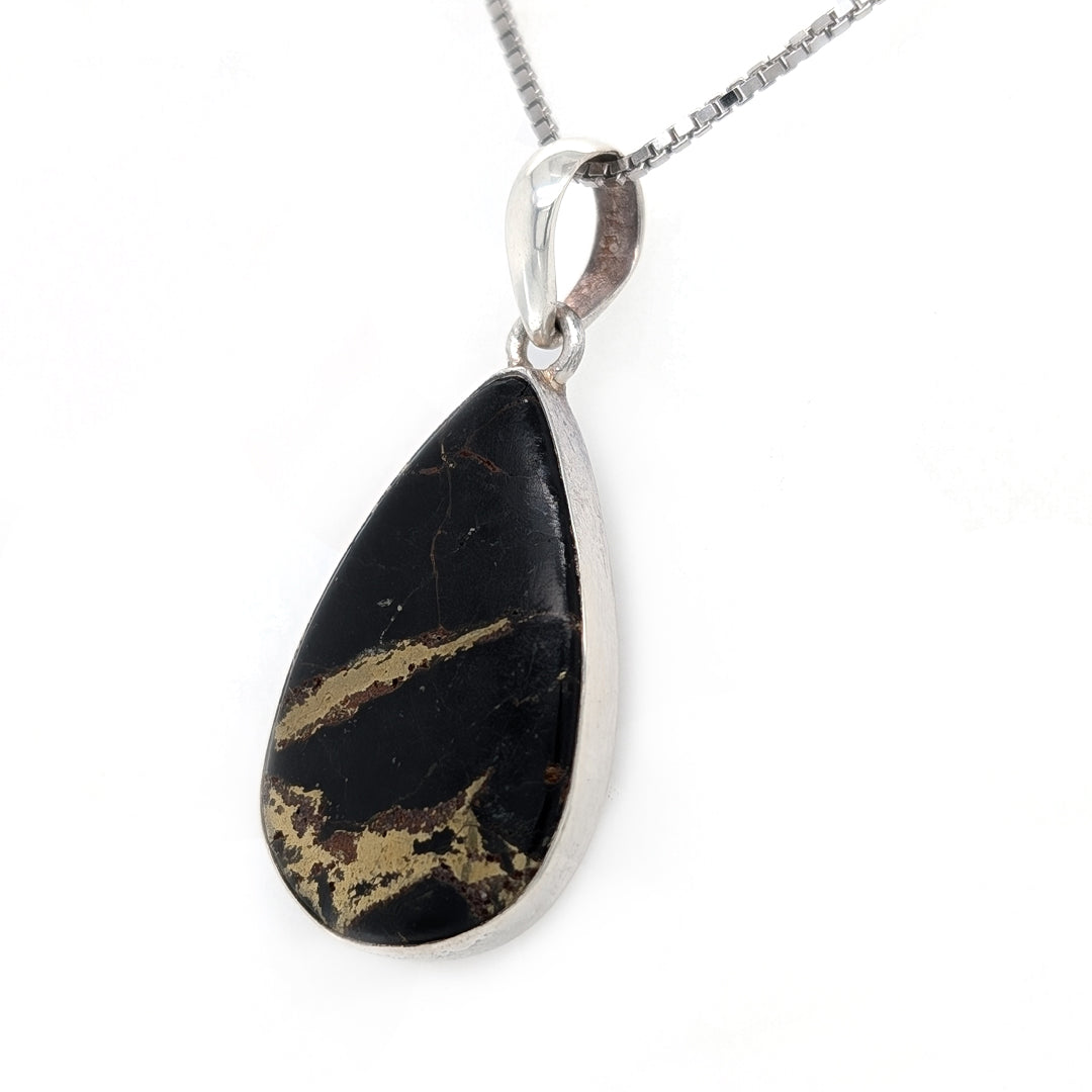 Apache Gold Sterling Silver Pendant on 18" Sterling Silver Box Chain