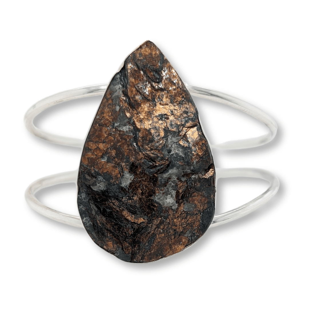 Astrophyllite Cuff Bracelet in Sterling Silver - The Rutile Ltd