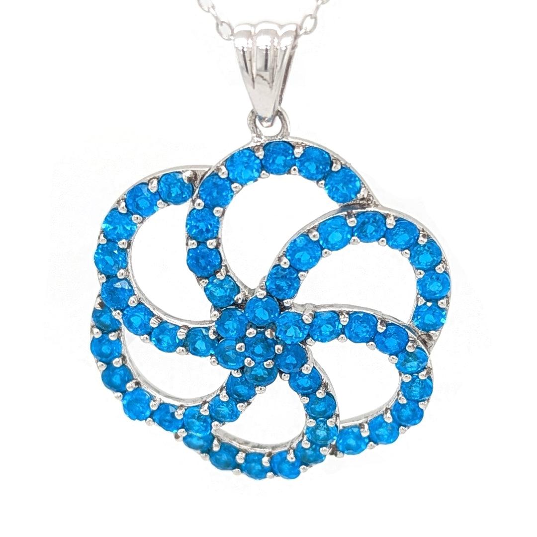 Blue Apatite Spiral Pendant in Sterling Silver - The Rutile Ltd