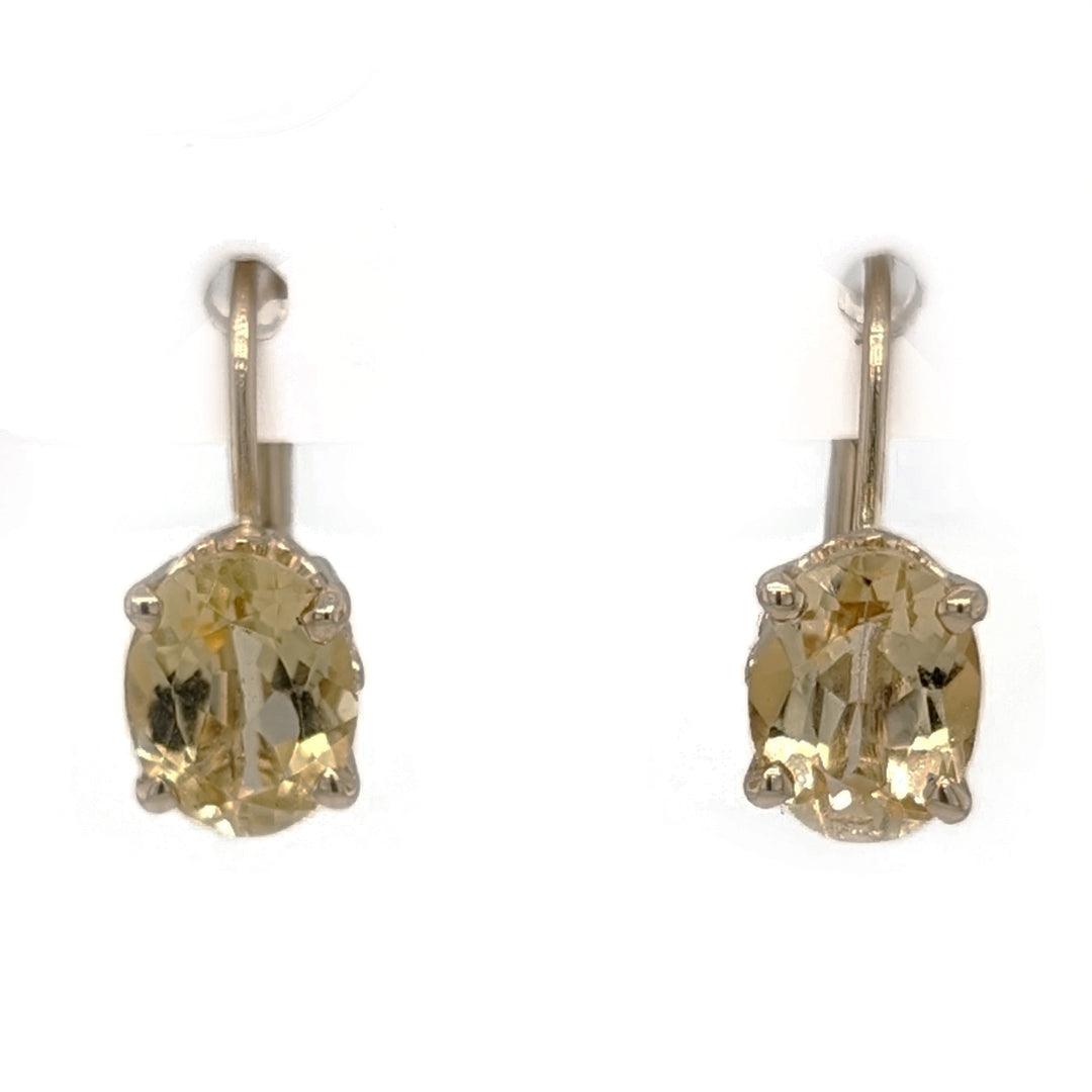 Custom Made Heliodor Leverback Earrings in 14kt Yellow Gold - The Rutile Ltd