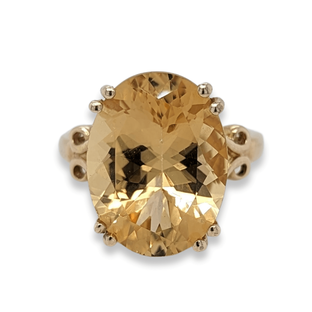 Heliodor - Golden Beryl Ring in 10kt Yellow Gold - The Rutile Ltd