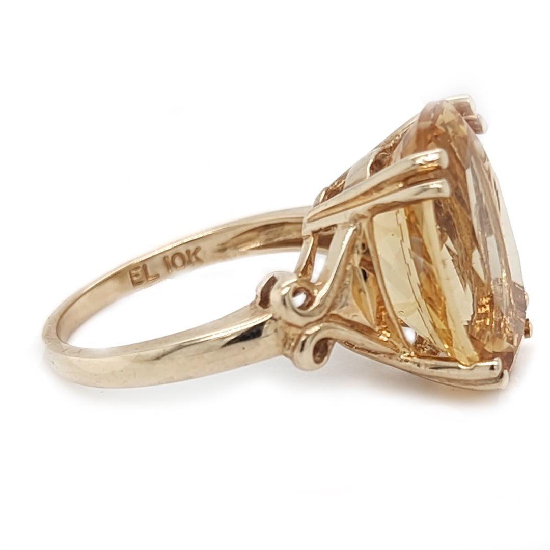 Heliodor - Golden Beryl Ring in 10kt Yellow Gold - The Rutile Ltd