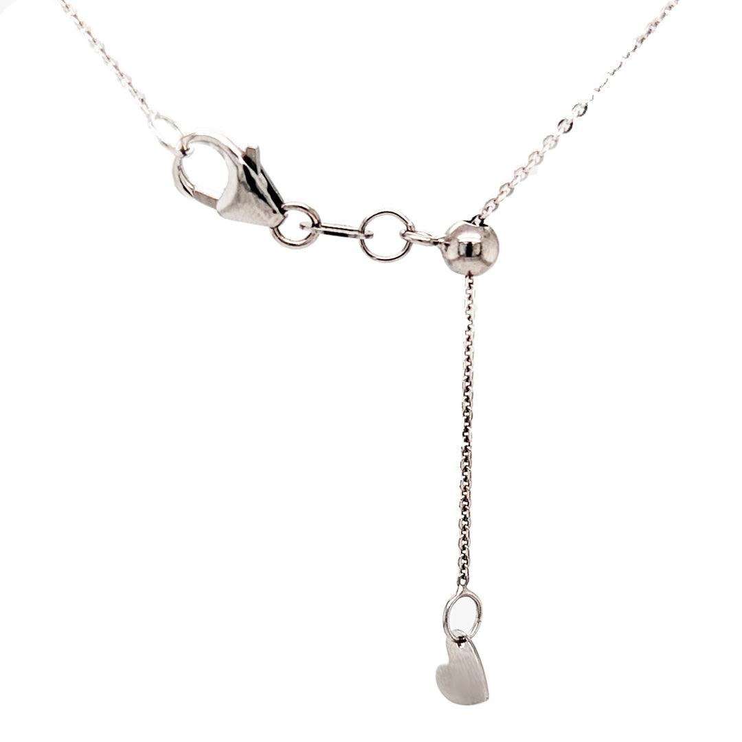 Light Blue-Green Montana Sapphire and Diamond 14kt White Gold Halo Pendant with Adjustable Chain - The Rutile Ltd