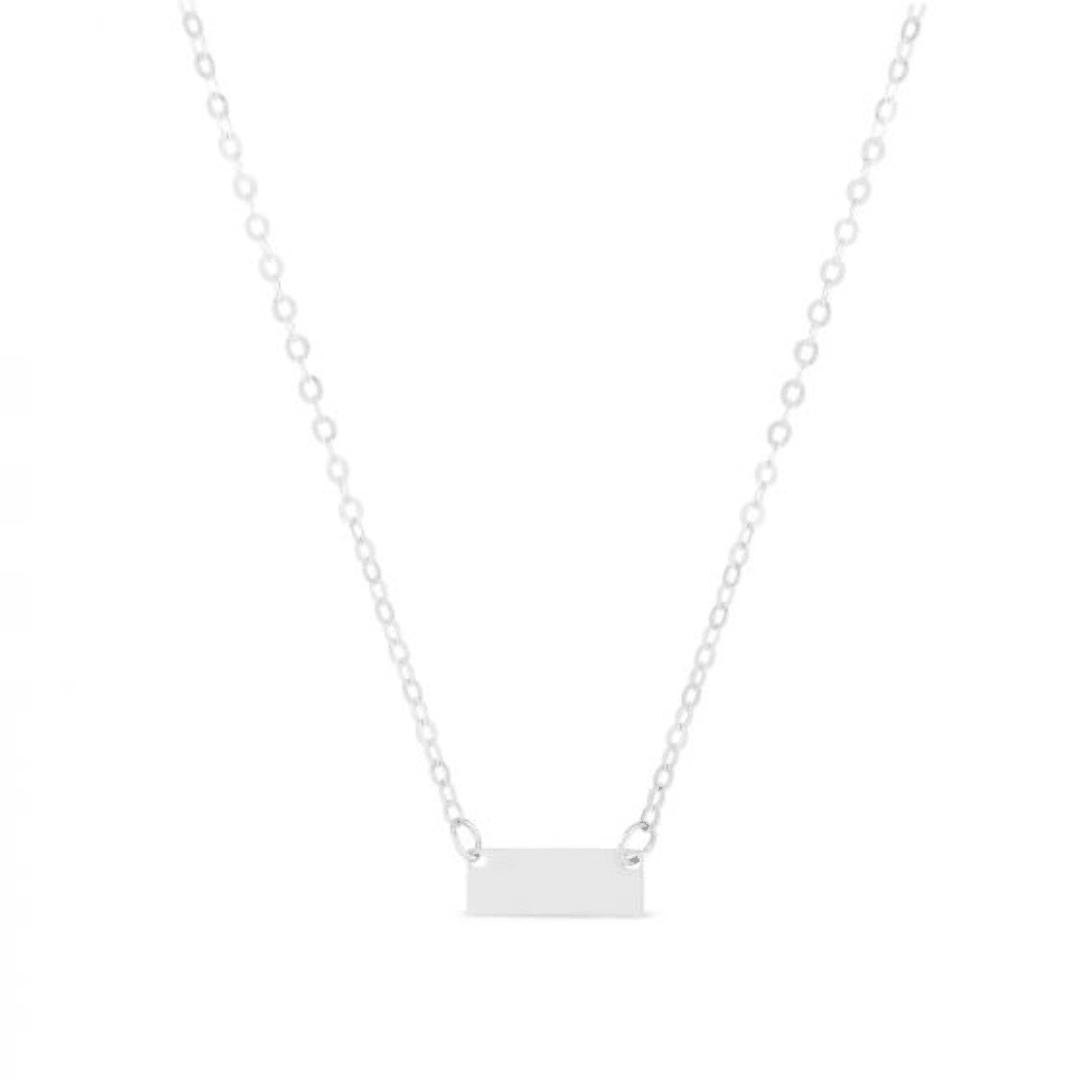 Mini Bar 14kt Gold Necklace - Engravable - Available in Yellow and White Gold - The Rutile Ltd