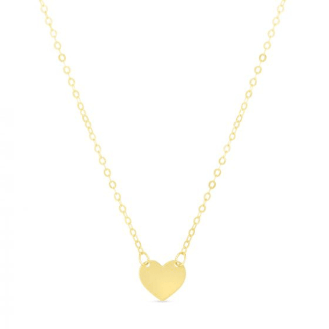 Mini Heart 14kt Gold 18" Necklace - Engravable - Available in Rose, Yellow, and White Gold - The Rutile Ltd