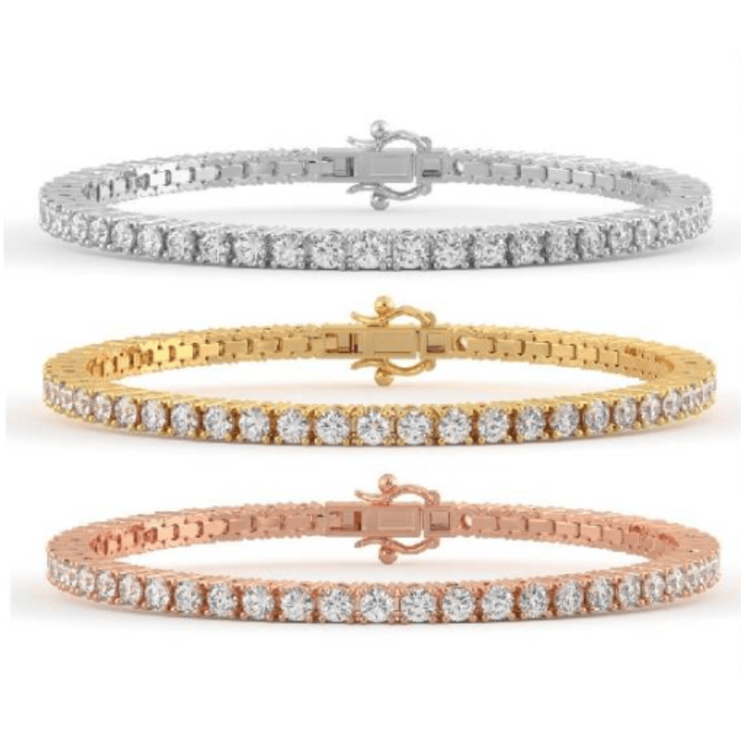 Natural Earth-Mined or Lab-Grown Diamond Tennis Bracelet in 14kt Gold - The Rutile Ltd
