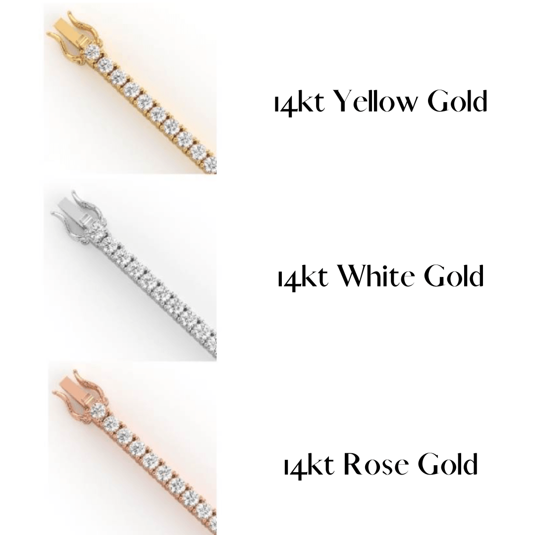 Natural Earth-Mined or Lab-Grown Diamond Tennis Bracelet in 14kt Gold - The Rutile Ltd