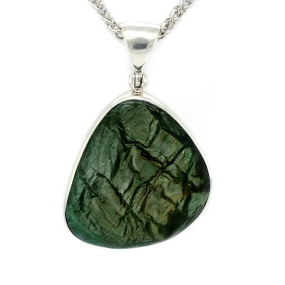 “The Lift” - Fuchsite (Green Muscovite) Sterling Silver Pendant - The Rutile Ltd