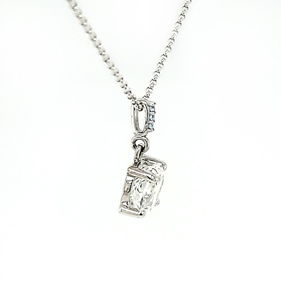1.48ct Phenacite with Aquamarine Pendant in 14k White Gold - The Rutile Ltd
