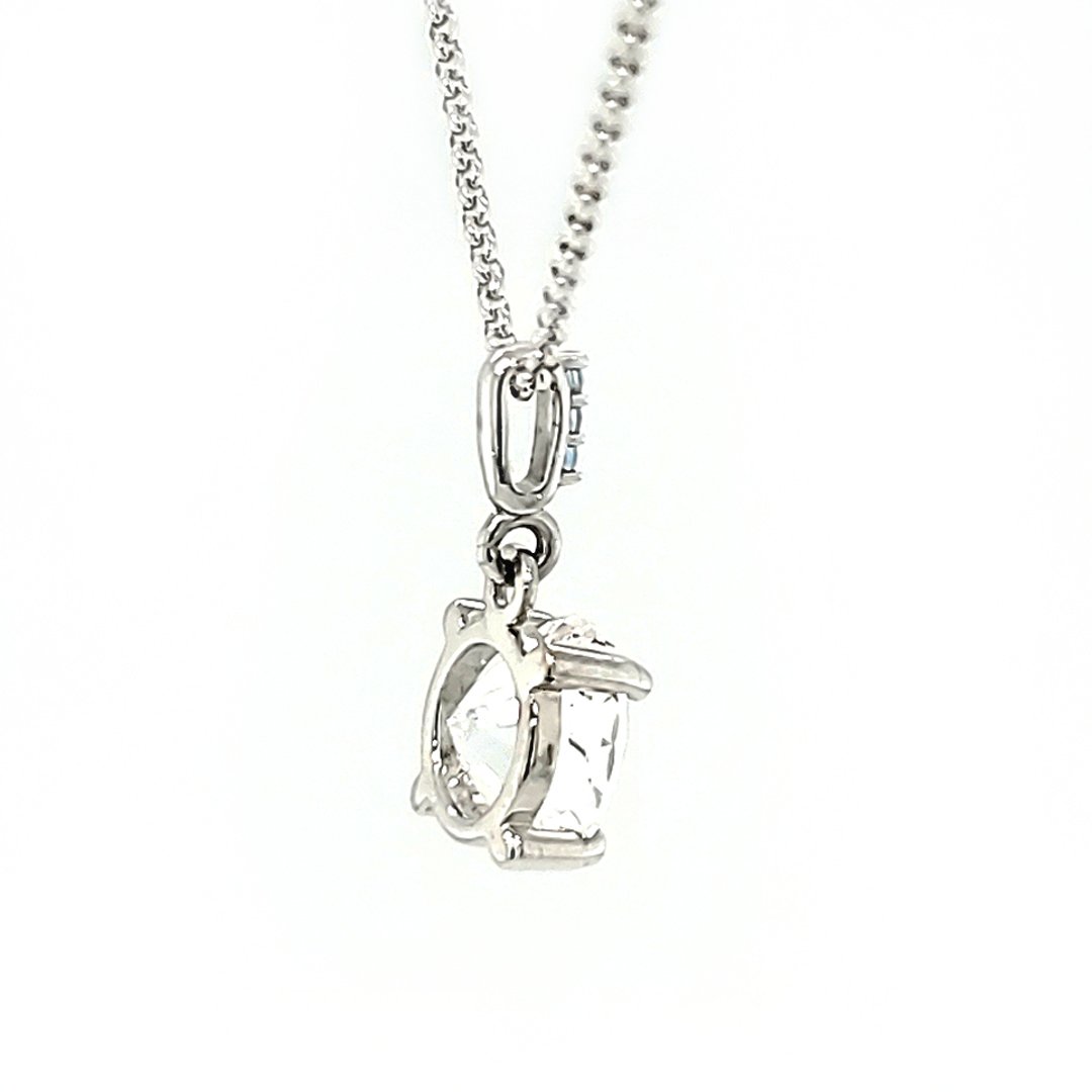1.48ct Phenacite with Aquamarine Pendant in 14k White Gold - The Rutile Ltd