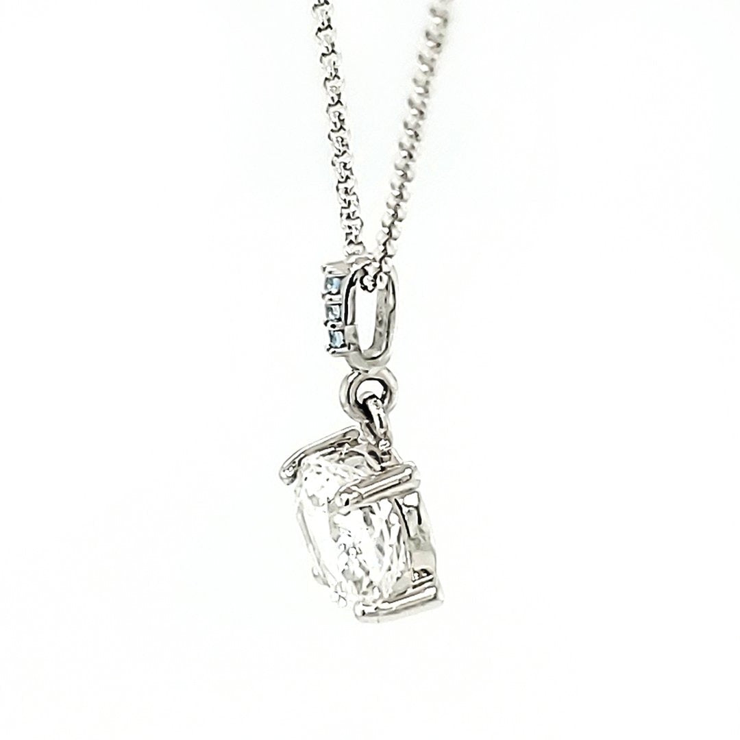 1.48ct Phenacite with Aquamarine Pendant in 14k White Gold - The Rutile Ltd