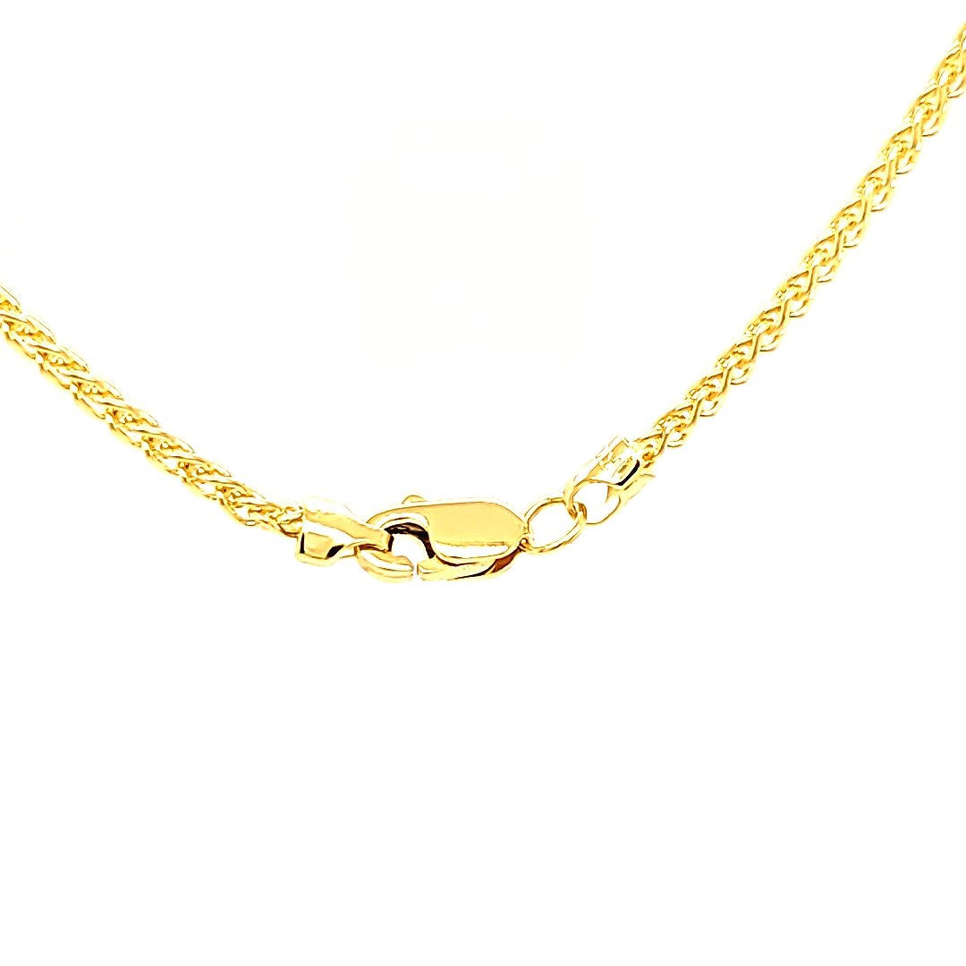 1.74ct Green Tourmaline and Diamond Pendant in 14k Yellow Gold - The Rutile Ltd