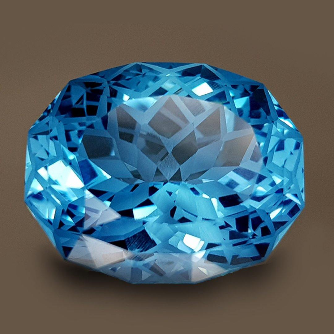 21.26ct Precision Cut Blue Topaz - The Rutile Ltd