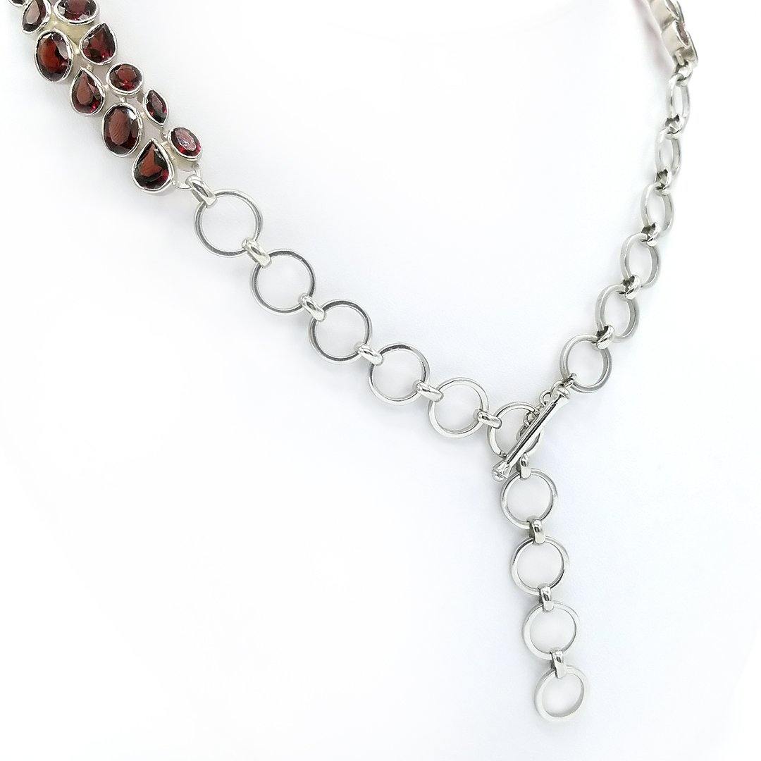 "The Pomme" Handmade Garnet and Sterling Silver Collar Necklace - The Rutile Ltd