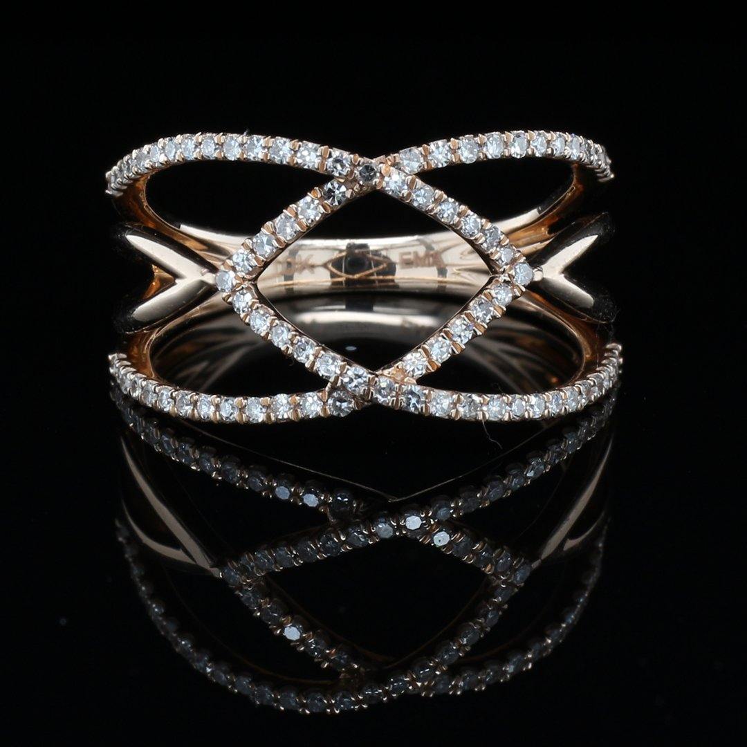 Geometric Diamond and 10k Rose Gold Ring - The Rutile Ltd