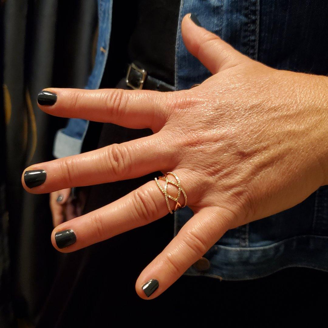 Geometric Diamond and 10k Rose Gold Ring - The Rutile Ltd