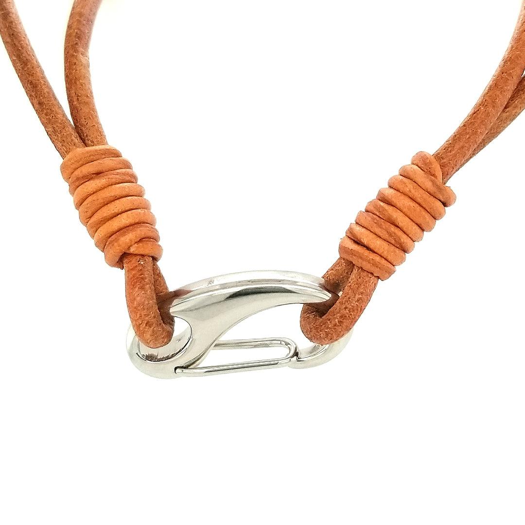 “The Veracity” - Green Kyanite Pendant in Sterling Silver on Tan Leather Cord - The Rutile Ltd