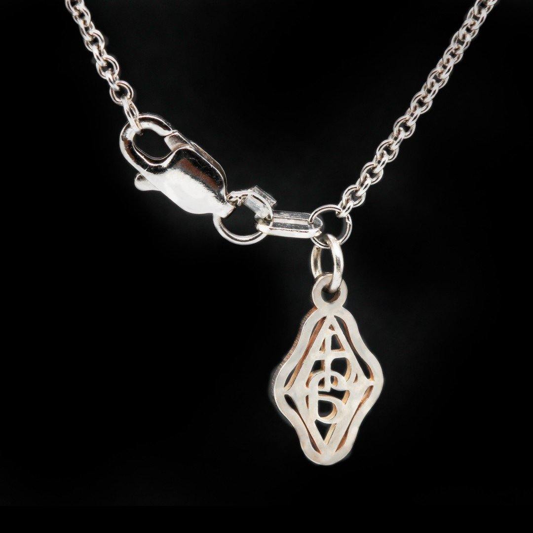 Aria by Mary Van Der AA - Peach and Magenta Mahenge Garnet and Diamond Pendant in 14kt White Gold - The Rutile Ltd