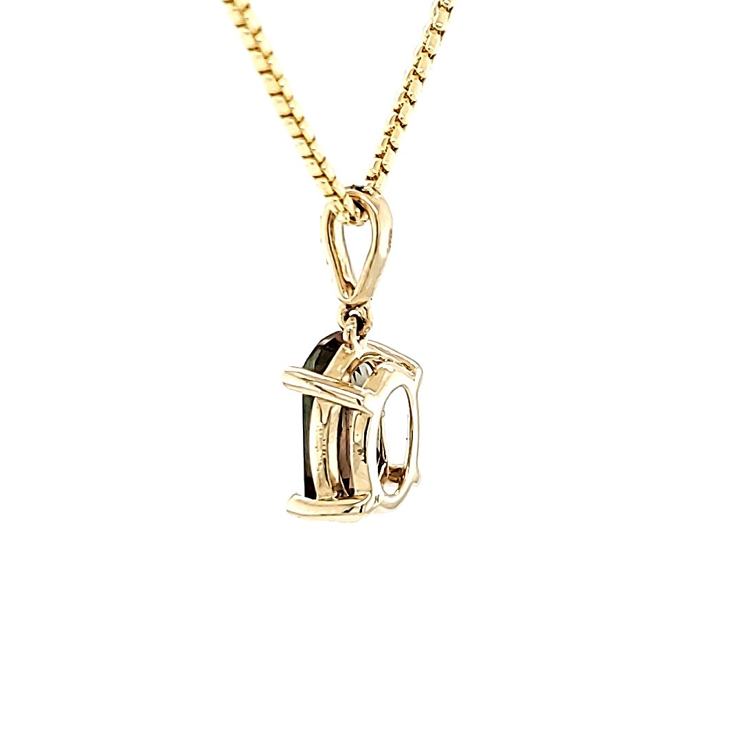 Bi-color Sunstone with Smokey Quartz in 14 kt gold - The Rutile Ltd