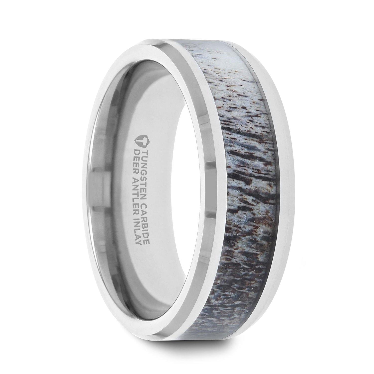 BUCK - Ombre Deer Antler and Tungsten Carbide Ring - 6mm & 8mm - The Rutile Ltd