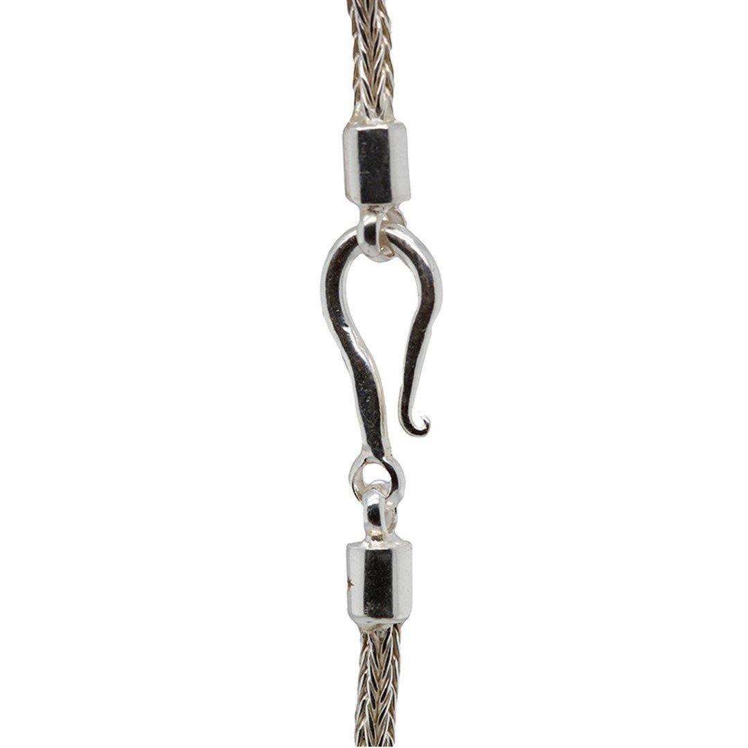 Chrysoprase and Sterling Silver Pendant on 18" Woven Chain - The Rutile Ltd