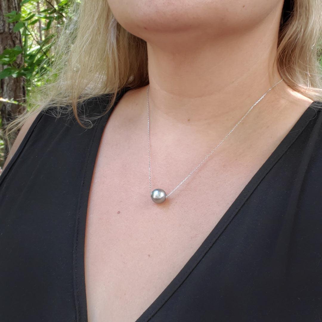 Cultured Pearl on a Sterling Silver Adjustable Chain - The Rutile Ltd