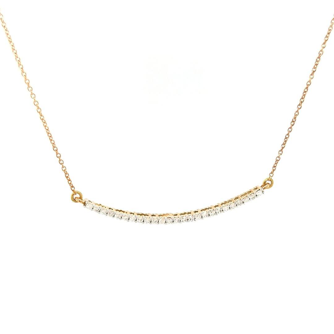 Rose Gold Diamond Bar Necklace 