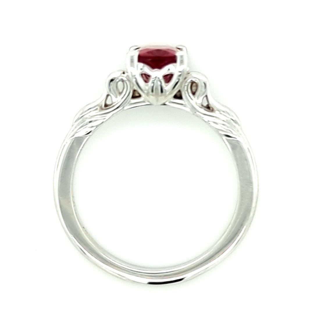 "Dusty Rose" Lindi Garnet Nature Inspired X1 White Gold Ring - The Rutile Ltd