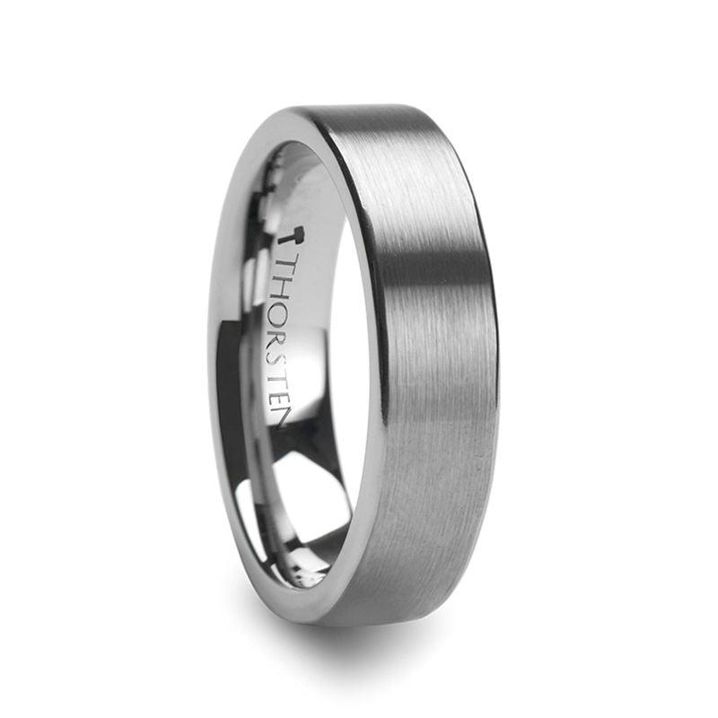 MERCURY - Flat Brushed Finish Tungsten Wedding Ring - 4mm to 8mm - The Rutile Ltd