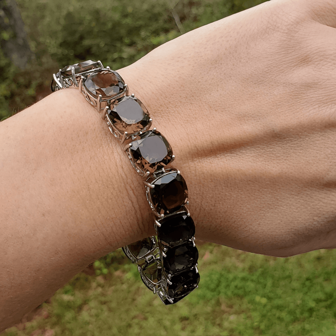 "The Spice" - Smokey Quartz Sterling Silver 8" Bracelet - The Rutile Ltd