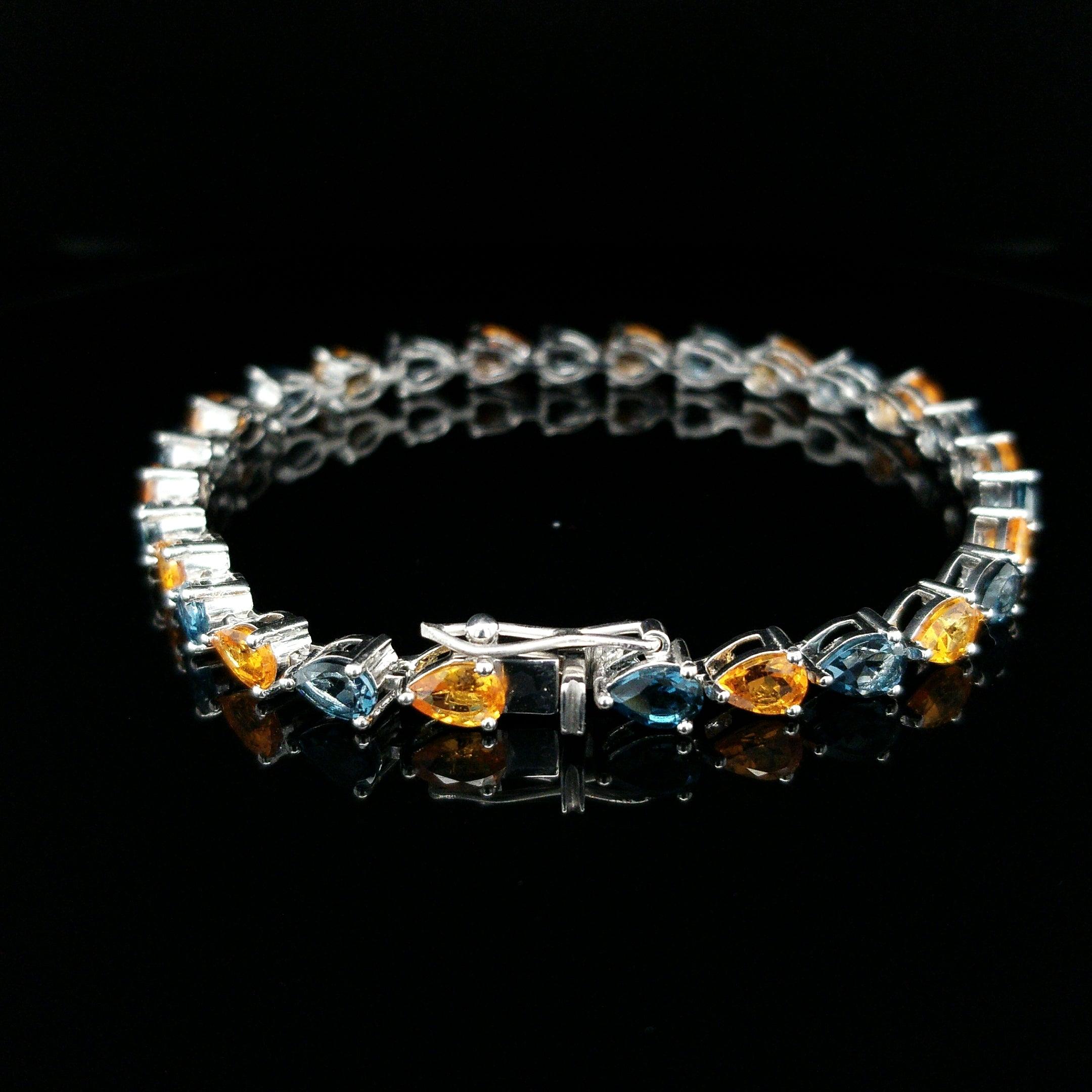 Tailgate Sparkle - Signature Gemstone Tennis Bracelet in Sterling Silver - The Rutile Ltd