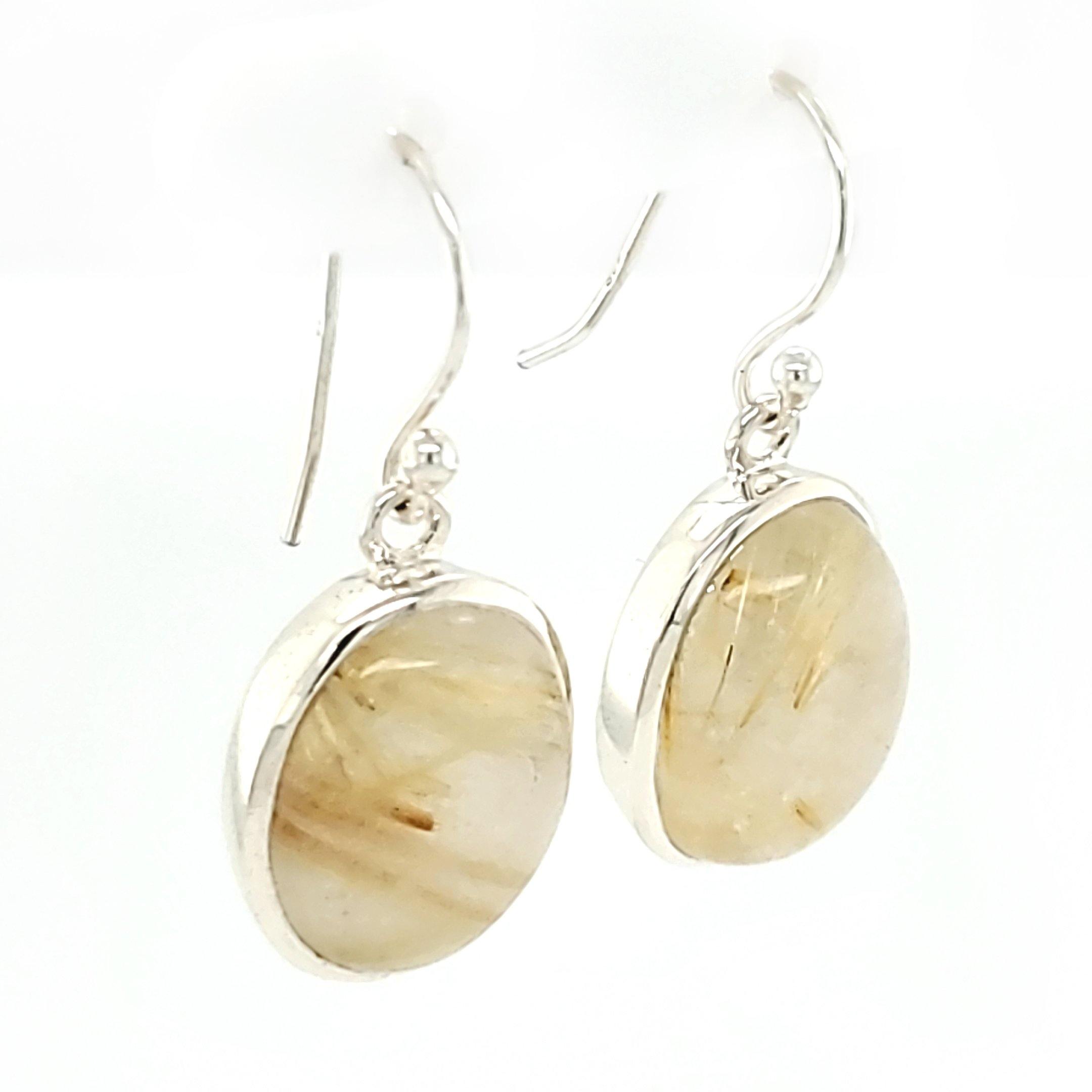 "The Beget" Handmade Rutilated Quartz Earrings in Sterling Silver - The Rutile Ltd