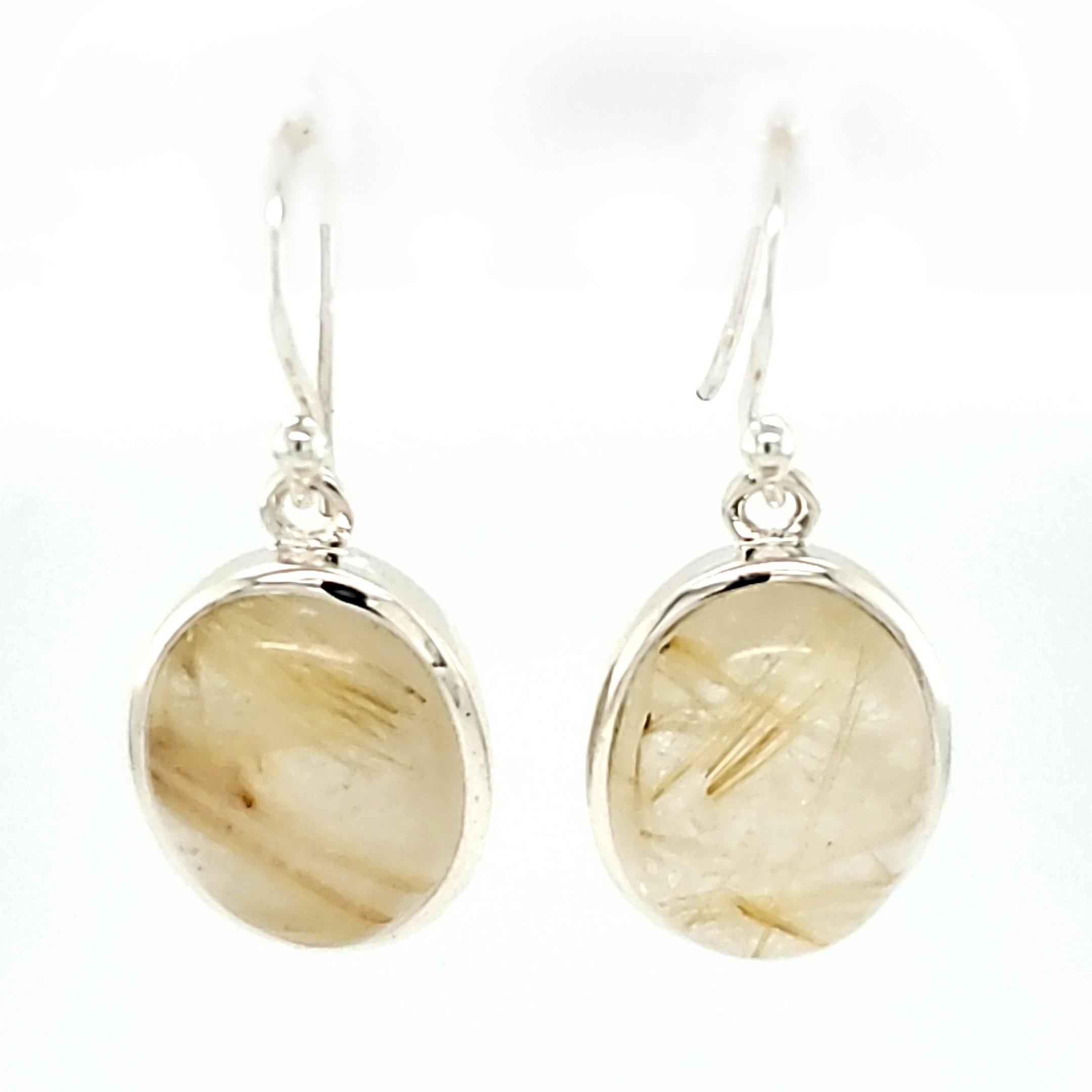"The Beget" Handmade Rutilated Quartz Earrings in Sterling Silver - The Rutile Ltd