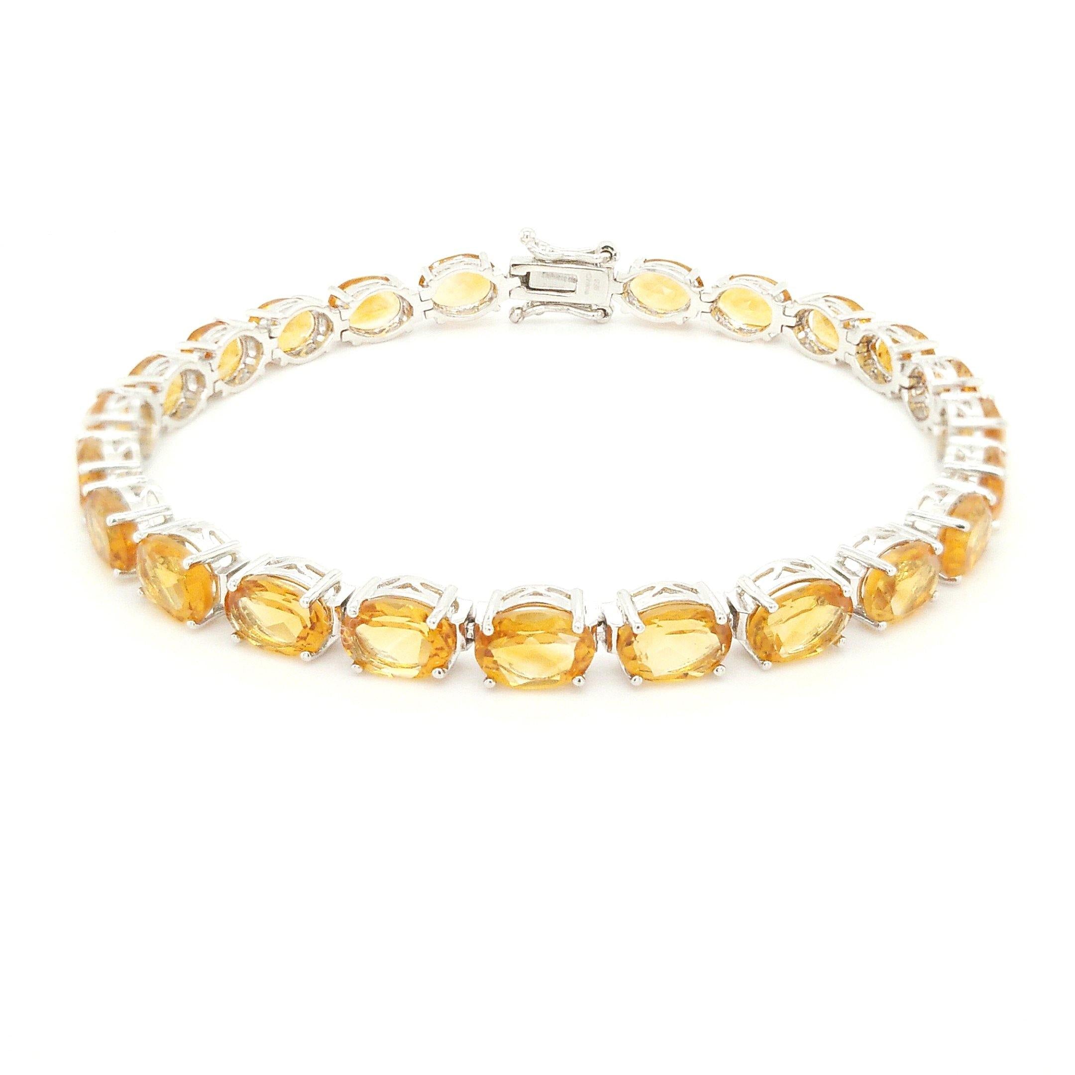 "The Chardonnay" - Premium Dark Citrine Sterling Silver Bracelet - The Rutile Ltd