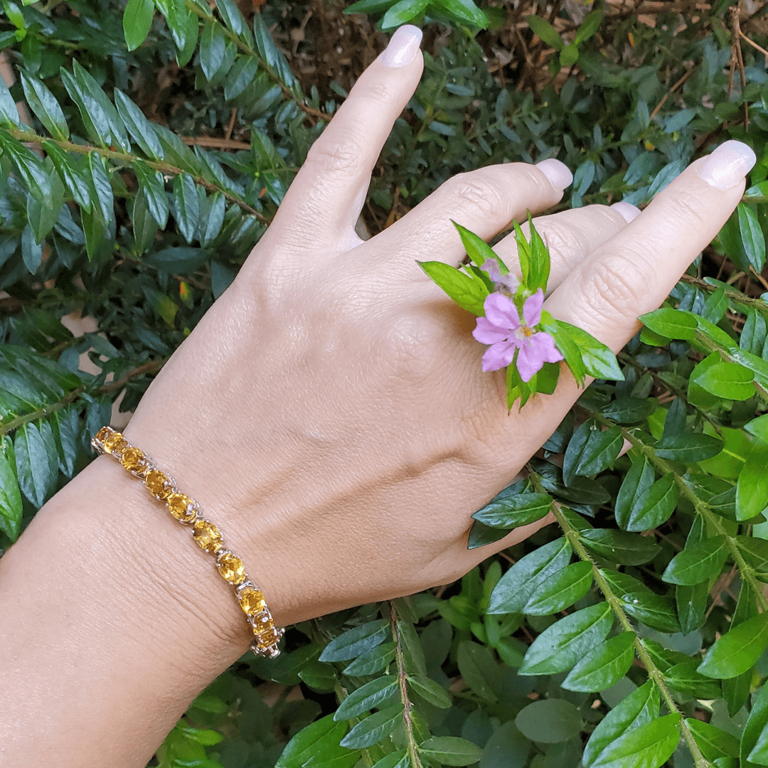 "The Chardonnay" - Premium Dark Citrine Sterling Silver Bracelet - The Rutile Ltd
