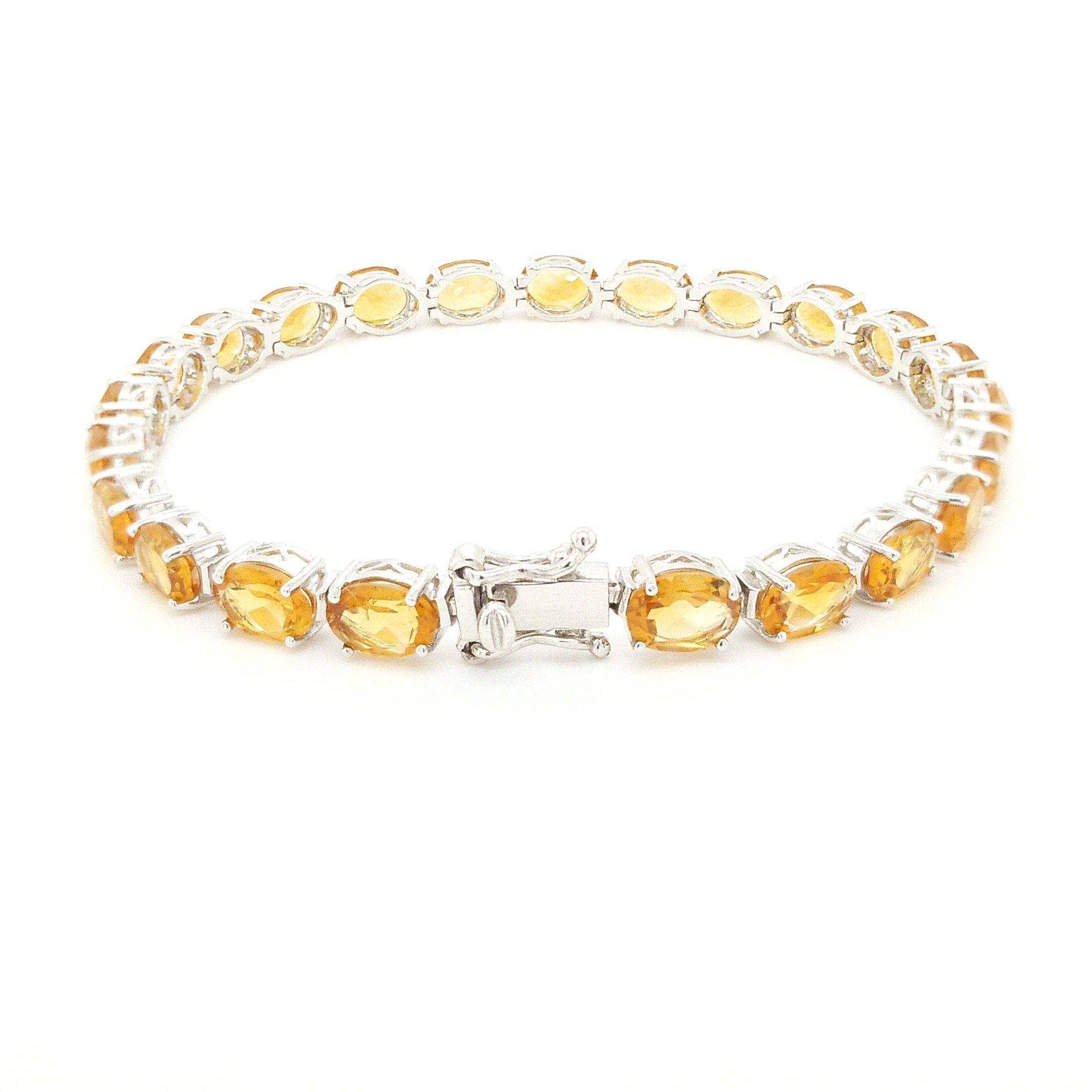 "The Chardonnay" - Premium Dark Citrine Sterling Silver Bracelet - The Rutile Ltd