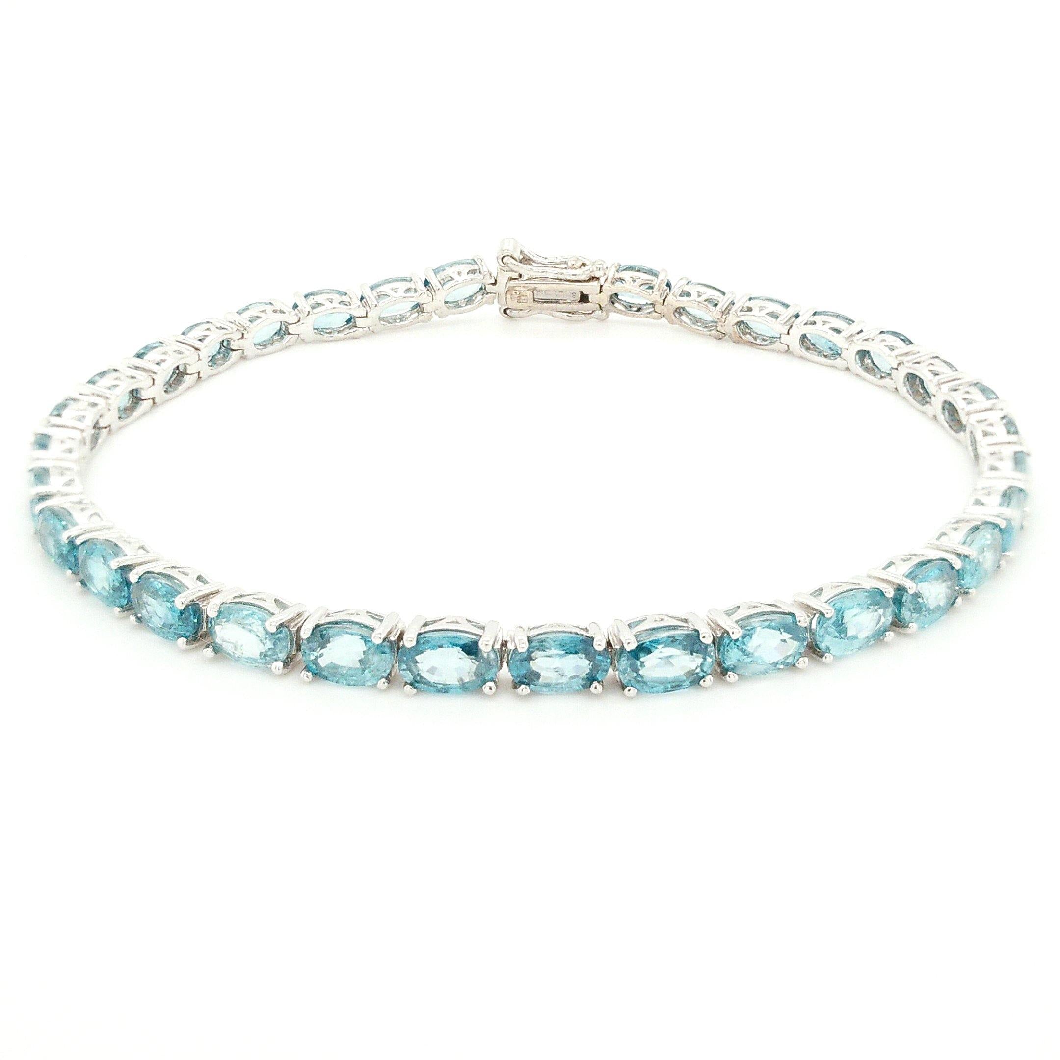 "The Crisp" - Blue Zircon Bracelet in Sterling Silver - The Rutile Ltd