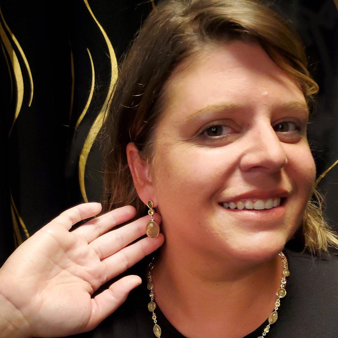 "The Dryad" Handmade Sterling Silver Peridot, Citrine, and Rutilated Quartz Post Earrings - The Rutile Ltd