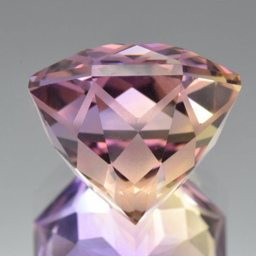 "The Duality" - Natural Precision Cut Ametrine & Diamond Pendant in 14kt White Gold - The Rutile Ltd