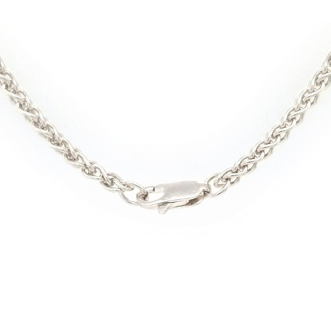 “The Frequency” - Clear Quartz Crystal Point Sterling Silver Pendant on 24” Wheat Chain - The Rutile Ltd